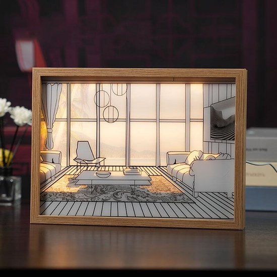 3D LED Nachtlamp – Houten Sfeerverlichting met USB-voeding e