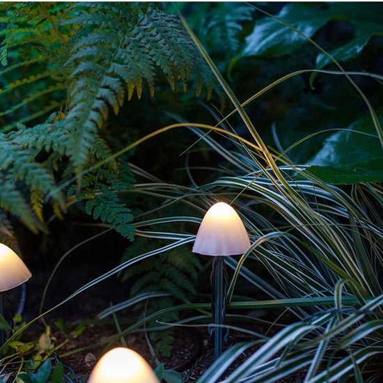 Waterdichte solar LED paddestoel lichtslinger 3.8m 12L Warm
