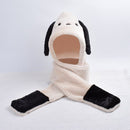 Winterse 3-in-1 Set - Warme Muts, Sjaal & Handschoenen met Schattige Hondenoortjes-beige – afbeelding 4