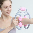 Fitness & Massage Set - De ultieme combinatie voor verbetering van lichaamsvorm en ontspanning - 1x Multifunctionele fitness en afslank klem & 1x Massage handvat met Rollers - Roze
