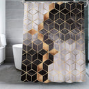 Waterdicht douchegordijn marmerpatroon 180x200CM zwart/goud