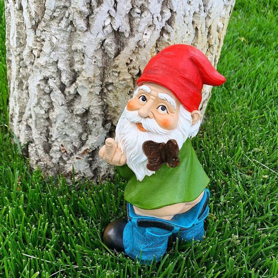 Ondeugende Tuinkabouter met Opgeheven Middelvinger