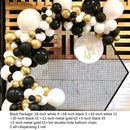 134 delige Ballonnenset -Ballonnenboog- Feest/ Party-Verjaardag-jubileum-kerstdecoratie-zwart , goud en wit