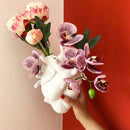 hartvormige bloemenvaas van hars - Elegante Stijl - Perfect voor Elke Gelegenheid-Wit 18*10*24cm