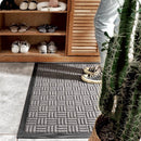 Geruit antislip deurmat droogloopmat 60x90 cm donkergrijs