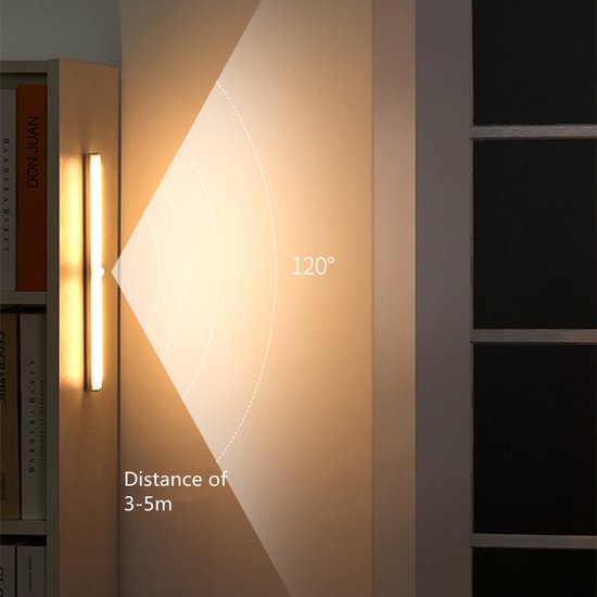 Xtraworks - LED Kastverlichting met bewegingssensor -Keukenverlichting onderbouw zilver (wit licht)-USB oplaadbaar- 50CM