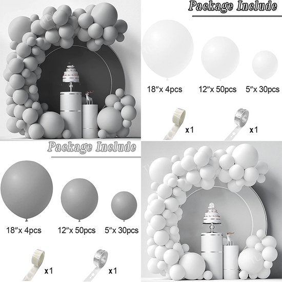 86-delige Macaron Ballonnenset -Ballonnenboog- Feest/ Party-Verjaardag-jubileum-Decoratie-wit