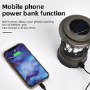 Multifunctionele Compacte Kampeerlamp met Powerbank - Duurzaam, Dimbaar & Waterdicht - USB/Zonne-Energie Opladen - Ideaal voor Outdoor & Tuin-zwart