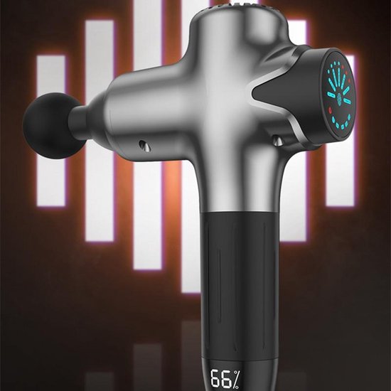 TDR -  Massage Gun - Massage Pistool - Massage Apparaat - Voor Sportmassage, Fascia, Relaxmassage & Spierpijn - 7 Verschillende Niveaus- 8 Opzetstukken  - Grijs