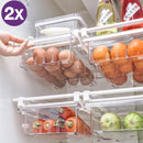 2 Stuks Koelkast Opbergbox Laden - Houd je Koelkast Georganiseerd met Gemak en Stijl - Duurzaam PET Plastic - Uittrekbare lade met handvat - Transparan