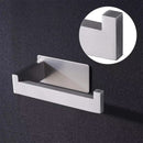 Toiletrolhouder zonder boren - Zelfklevend - RVS - Met plakstrip-- zilver