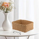 4 delige Natuurlijke Rieten Handgeweven Opbergdozen set-Rust