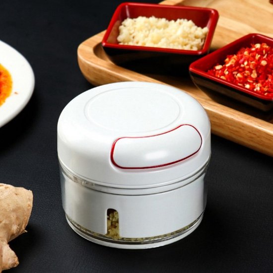 Multihakker Hakmolen met trekkoord - knoflookpers wit