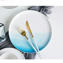 4 stuks porselein - uniek handgeverfde bord - ⌀ 25.4CM