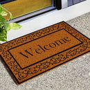 Kunststof Deurmat Welcome 60x80 cm – Kokoslook – Antislip PVC – Bruin – Rechthoekig – Voor binnen en buiten