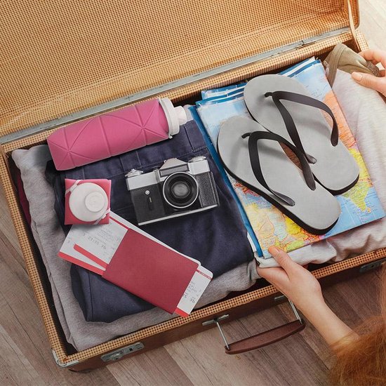 TDR - Outdoor draagbare opvouwbare waterfles roze 600ML