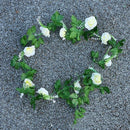 2 Stuks Rozen Slinger - Kunstbloemen slinger - Balkon decoratie - Zomerbloem- 145cm - Klimroos cream & Wit- Bruiloft Decoratie – Trouwen -Trouwdag bloemen