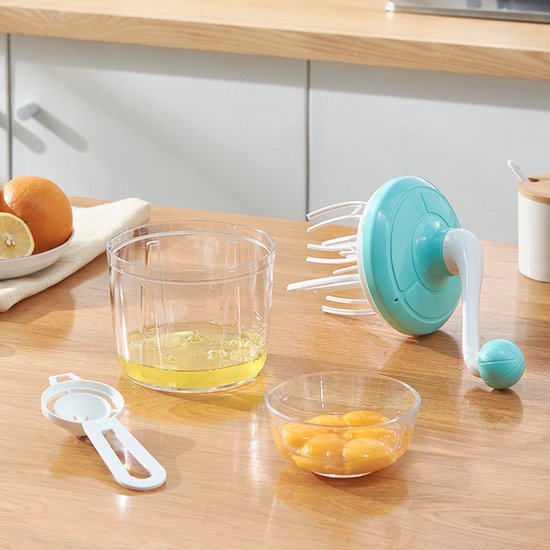 Semi-automatische Handmatige Eierklopper & Slagroomklopper – Groen – Compacte Mixer – Ideaal voor Eieren, Slagroom & Beslag
