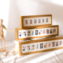 TDR-Fotolijst -Collagelijst voor 10 mini foto's - Fotomaat 3,5 x 5,4 cm -Houten frame - Lichtbruin