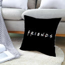 Sierkussensloop - Thema: Friends - Tekst: "Friends" - 45 x 45 cm - Zwart