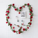 2x Rode rozen slinger 145cm - Kunstbloemen voor Bruiloft