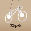 Elegante hanglamp in Fietsdesign. - fitting voor E27 - hoogwaardig ijzer - 62x36cm - vintage - wit