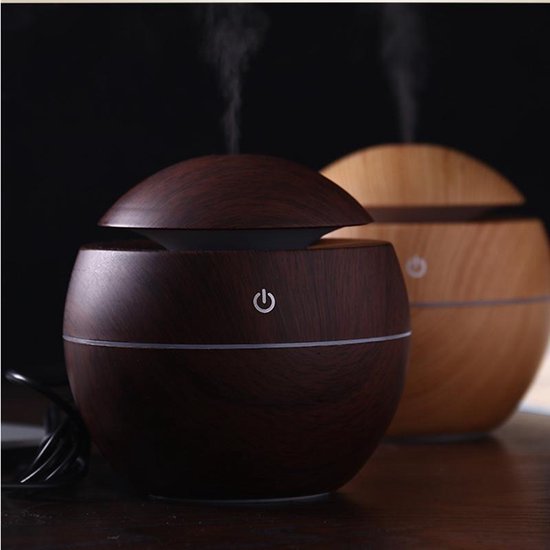 Luchtbevochtiger Aromatherapie met LED Donkerbruin 100x100mm