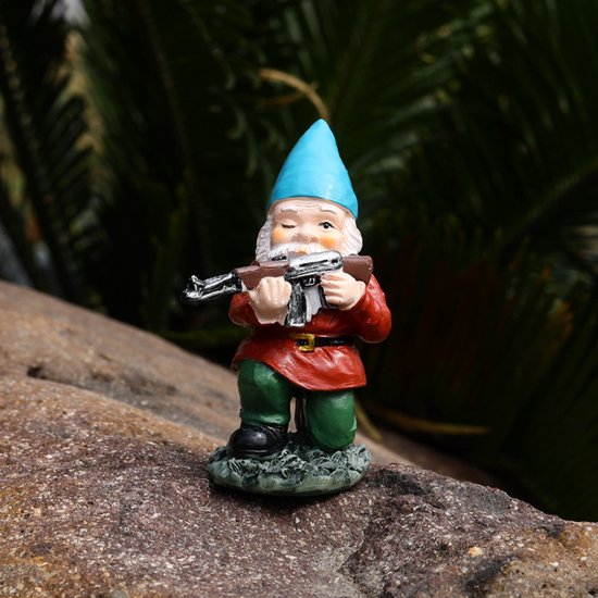 3delige Set Gedetailleerde Militaire Gevechtstuinkabouters in Diverse Poses - Decoratief Beeldje