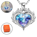 Engelvleugel hanger met kristallen - Blauw-paarse gloed - 50