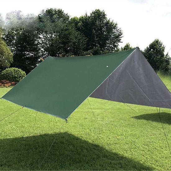 Outdoor Draagbaar Zonnescherm Met Opbergtas - Waterdicht - Tarps voor Kamperen 300 *300cm - 3-4 Personen -Leger groen