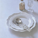 Franse reliëf keramische schaal dubbellaags afternoon tea schaal snoep dessert schaal wit