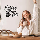 "COFFEE AND TEA" Luxe Metalen Wandbord- Artistiek Koffiekop