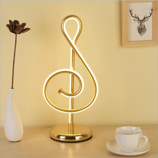 Xtraworks- Minimalistische Bureaulamp Muzieknoot Goud