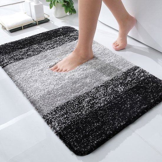 Luxe Zachte Badkamermat met Antislipontwerp en Stijlvolle Elegantie - Ultiem Comfort en Stijl in Zachtheid en Absorptie-zwart 51*76cm