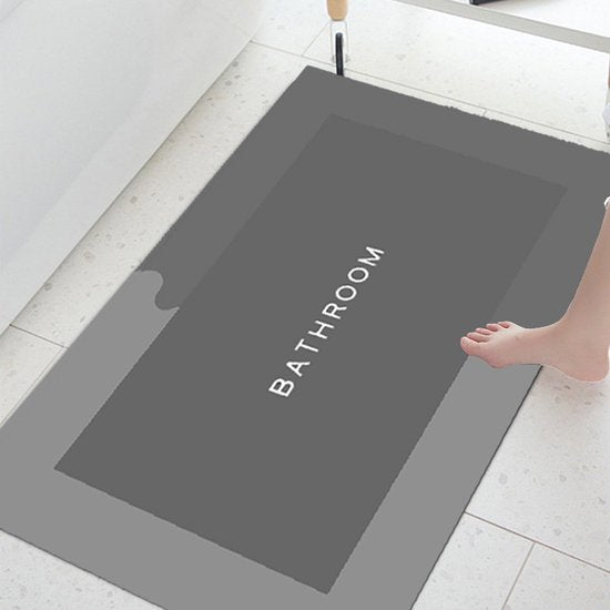 Antislip Badmat - Super Absorberend - Grijs - Rechthoek - 40 x 60 cm