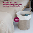 Wasmand Katoen - Opbergmand 52 ltr - Mand Rond met handvaten - Wasbox Opvouwbaar - Speelgoedmand
