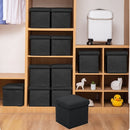 Opvouwbare opbergkist/zitkruk - zwart 37x37x37cm