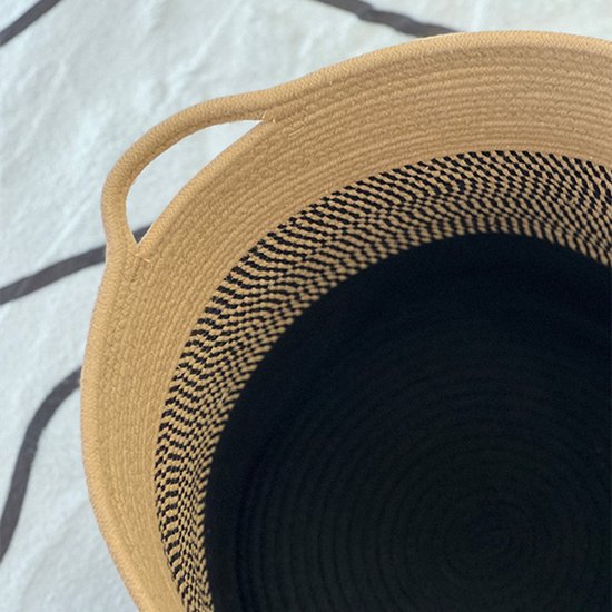 Katoentouw Opbergmand met Handvatten - 35 cm x 40 cm - Bruin