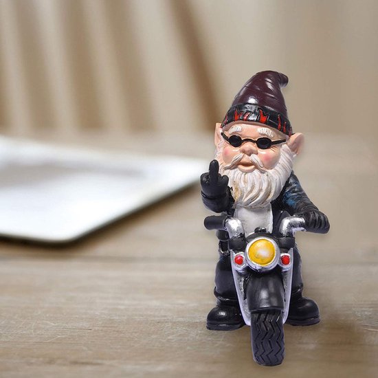 Tuinkabouter motorfiets dwerg - waterdicht tuindecoratie - grappige motorcadeaus - balkondecoratie