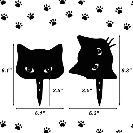 Katten decoraties set - Tuinbeelden dieren - Buiten versieren - Stevig staal - Set van 2 - Zwart – afbeelding 18