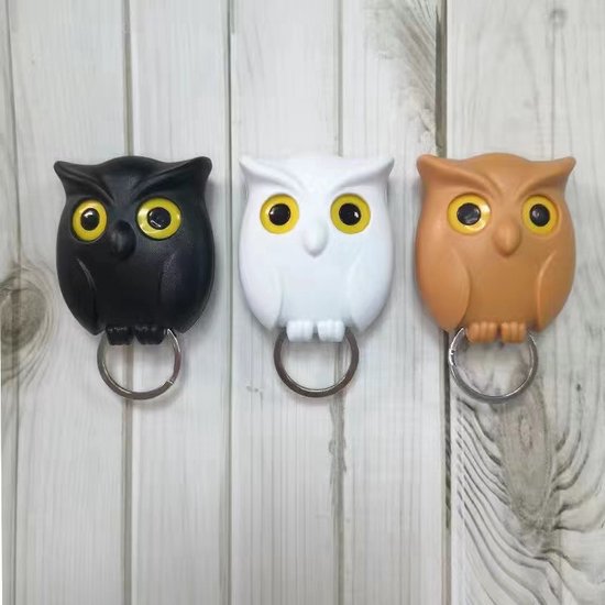 Nachtuil Sleutelhangerhouder Wit - Interactief Design - 6x5 cm - Bekend van TikTok