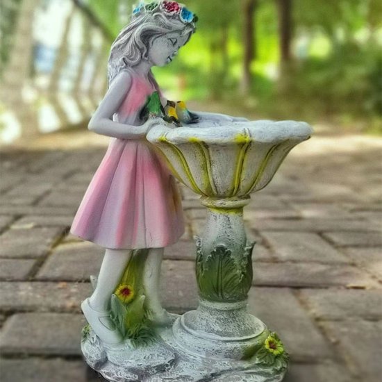 Bloemenelfje Tuinbeeld - Zonne-energie Lamp 17x12x29 cm