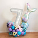 Digitale Zeemeermin Ballonset 7 jaar Kinderfeest Decoratie