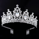 Elegante Zilver-Witte Kroon met 3A Waterdiamanten – Voor Verjaardagen, Huwelijksfeesten en Gala's