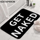 Luxe "GET NAKED" Badmat met Antislip- Zachte Pluche Comfort - Duurzaam en Absorberend 50*80CM-extra groot-zwart