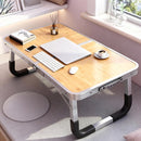Auto Opvouwbare Tafel Bed Bureau LAPTOP TAFEL Aluminiumlegering Bamboe Kleur (60X40)