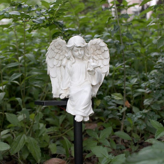 Zonne-energie Engel Tuinornament - Waterdicht Hars Beeldje
