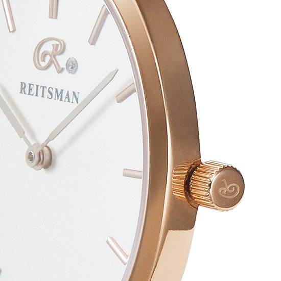 Reitsman Horloge Cadeao Set - Roségouden Horloge, 3 Verwisselbare Bandjes & Bangle - Zwitsers Uurwerk, Saffierglas, Diamant & 5 ATM - Stijlvolle Valentijnscadeau