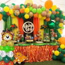 68 delig verjaardagset - Thema: Safari en dieren - Versiering voor feestjes, verjaardag - feestdecoratie
