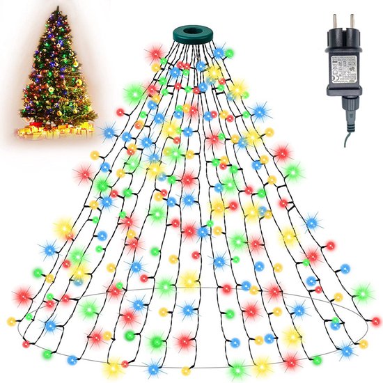 Kleurrijke 400 LED Kerstboomlampjes - 2 Meter Hoog - 16 Takken - IP44-8 Verlichtingsmodi - Sfeervolle Kerstverlichting voor Binnen en Buiten